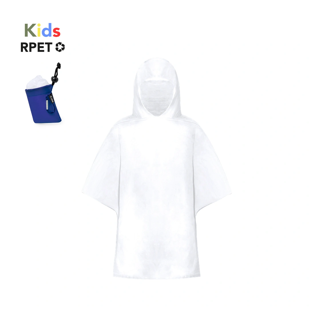 Barnregnponcho Claytop med RPET-påse