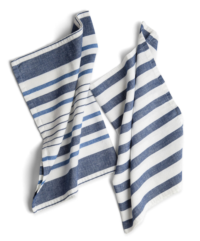 KL Kitchen T Stripe 2-pack Marinblå