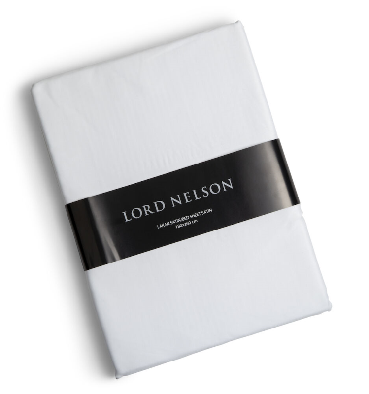 Lakan satin 180x260 Lord Nelson Vit