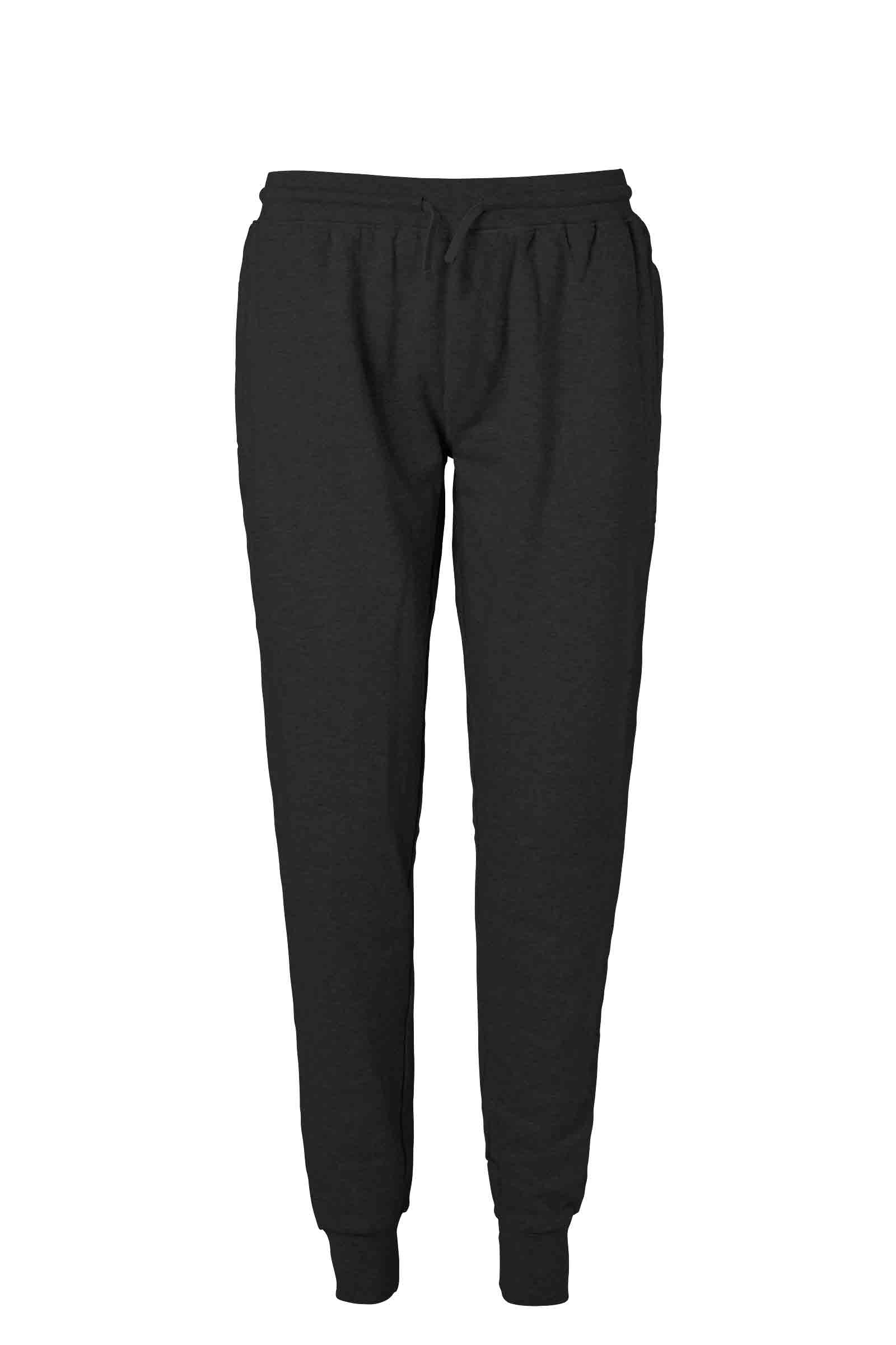 Unisex Sweatpants w. Cuff and Zip Black